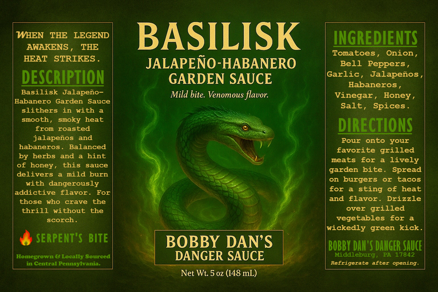 BASILISK — Jalapeño–Habanero Garden Sauce